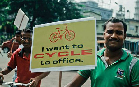 Protests against cycling ban on major Kolkata roads