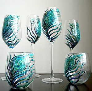 Get crockery in hand painted glass