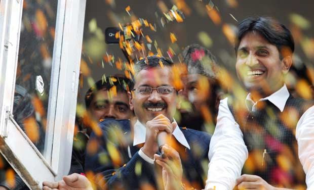 AAP celebrates victory in Delhi