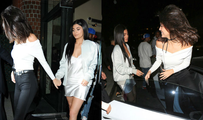 Kylie Jenner wears lingerie for dinner with Kendall Jenner