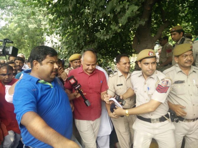 Manish Sisodia, AAP legislators detained