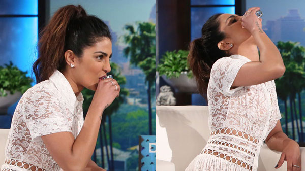 Priyanka Chopra downs a tequila shot on Ellen DeGeneres's show